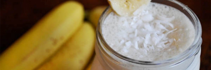 makkelijke smoothies, banaan kokosmelk smoothie