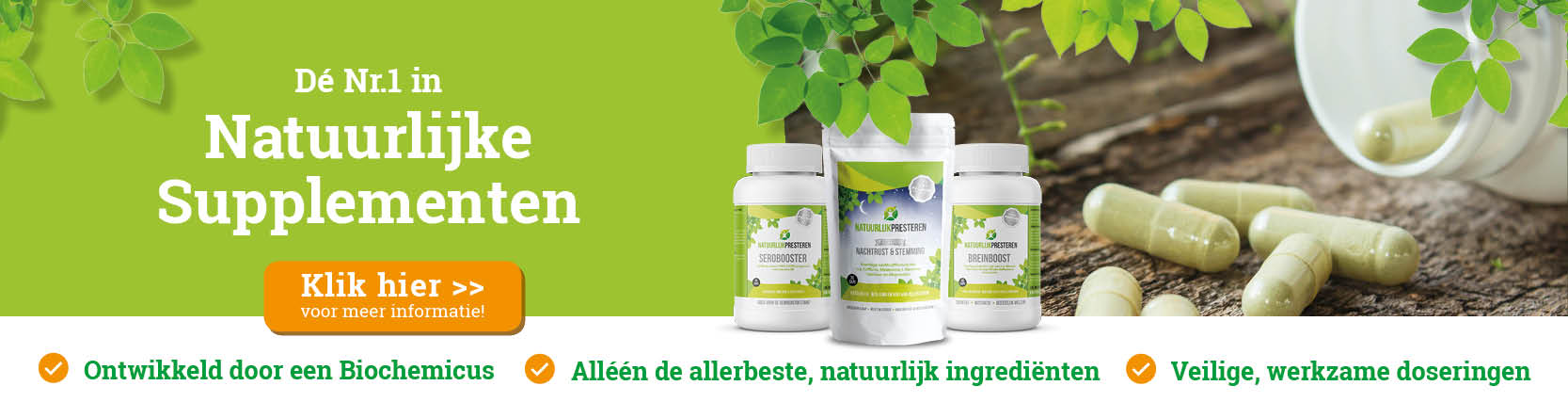 pillendoosjes met natuurlijke supplementen erin